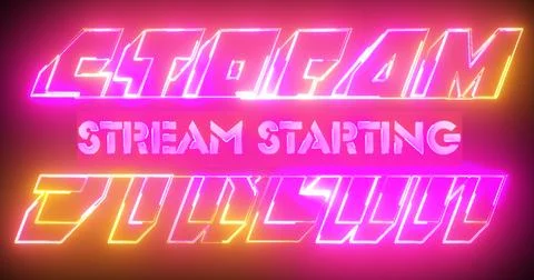 Stylish STREAM STARTING background, for streamers in NEON. Marketing Overla.. Stock Illustration