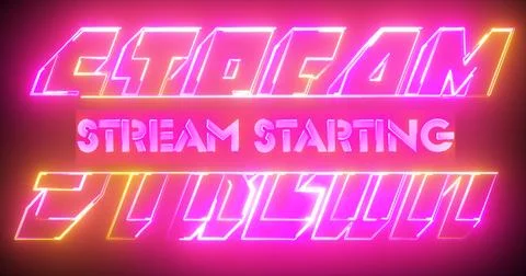 Stylish STREAM STARTING background, for streamers in NEON. Marketing Overla.. Stock Illustration