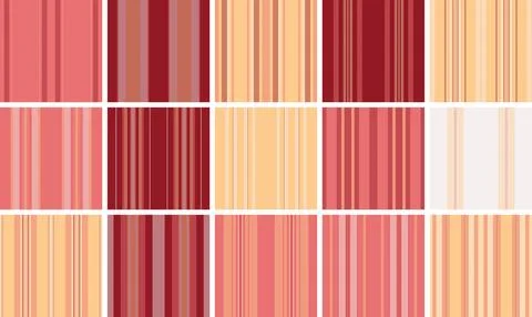 Stylish striped pattern pack built for branding kits. Distinct lines styles.. Illustrazione stock