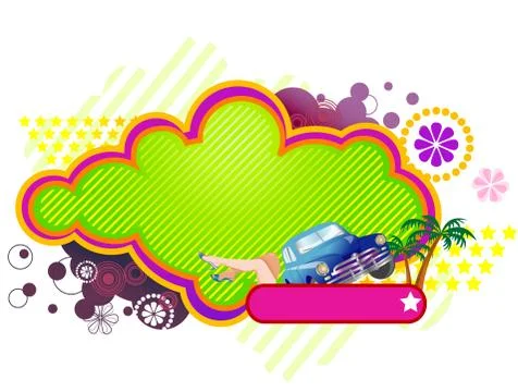 Stylish summer banner Stock Illustration