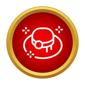 Stylish sun hat icon in red circular frame Stock Illustration