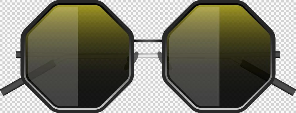 Stylish sunglasses with an octagonal frame, featuring tinted lenses and a s.. Stock Illustration
