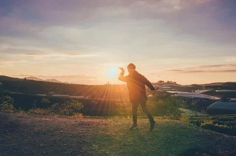 Stylish at sunset Stock Photos