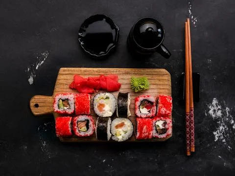 Stylish sushi composition Stock Photos