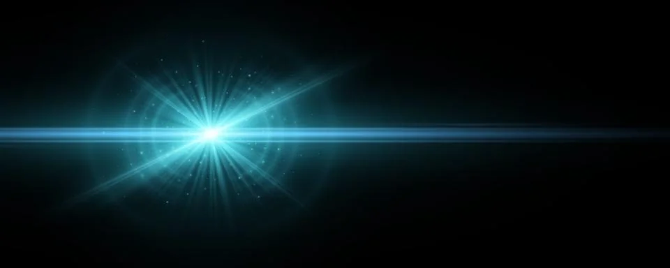 Stylish tech blue light effect isolated on a dark background. Vector footage  库存插图