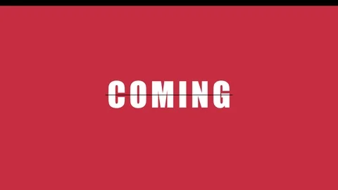 Stylish Text animation Coming Soon, Alpha Channel, Red and White Video stock 86557410