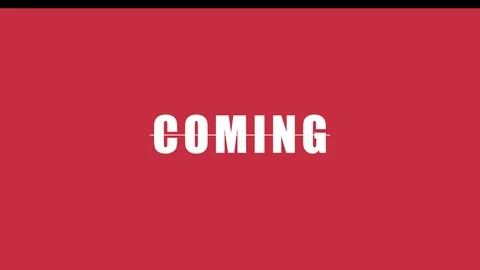 Stylish Text animation Coming Soon, Alpha Channel, Red and Yellow Video stock 86557428