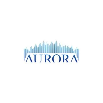 Stylish text aurora logo design vector illustrations Stock Illustration