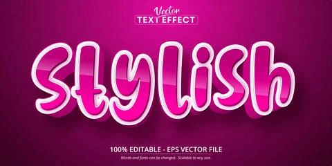Stylish text, cartoon style editable text effect Stock Illustration