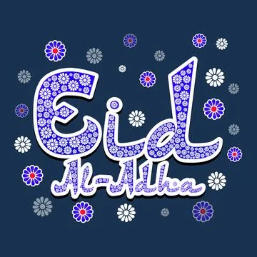 Stylish Text for Eid-Al-Adha Celebration. Stylish pink Text Eid-Al-Adha wit.. Stock-Illustration