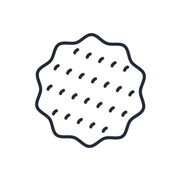 Stylish thin line cookie icon isolated on white background - Vector Stock Illustration