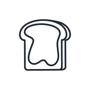 Stylish thin line icon of toasted bread on a white background - Vector Stock Illustration