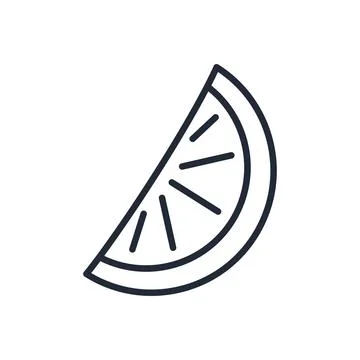 Stylish thin line orange slice icon isolated on white background - Vector Stock Illustration