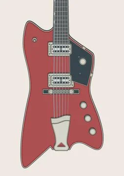 Stylish Thunderbird Guitar Illustrazione stock