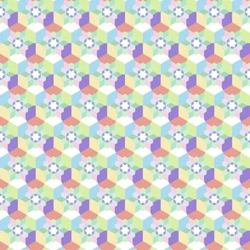 Stylish trendy hexagonal star and geometric shapes vector seamless pattern Stock Illustration