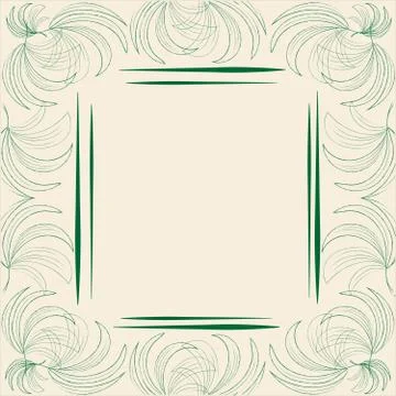 Stylish trendy label mock-up frame with leaves of palm green pattern on a pal Stock Illustration