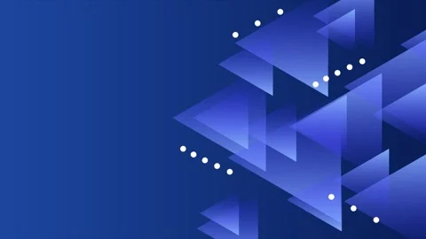 Stylish triangle in a gradient abstract geometric design on blue background Video stock 294483739
