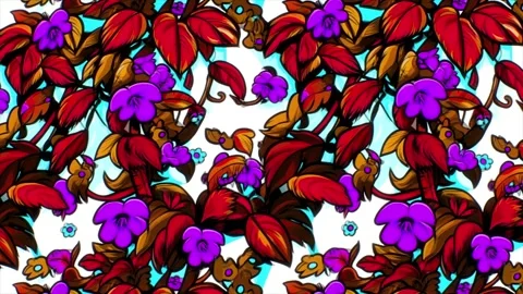 Stylish Tropical Pattern – Diagonal Motion Animation Stock Footage 306388782