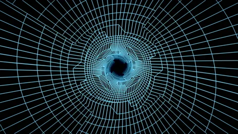 Stylish tunnel old graphic resolution like in games 90th Stock Footage 155682589