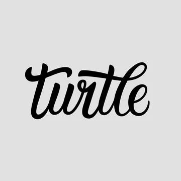 Stylish 'Turtle' Script Text 스톡 일러스트