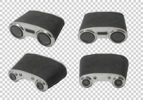 Stylish, Unique Binoculars Displayed in a Creative Arrangement Foto stock