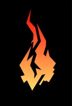 Stylish vector fire with broken angular shape on a black background for your  Stock Illustration