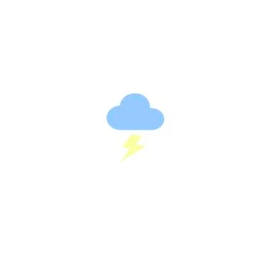 Stylish vector icon cloud and thunderstorm close-up - weather forecast Stock Illustration