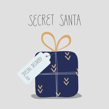 Stylish vector illustration with gift box, tag Special delivery, Lettering Stock Illustration
