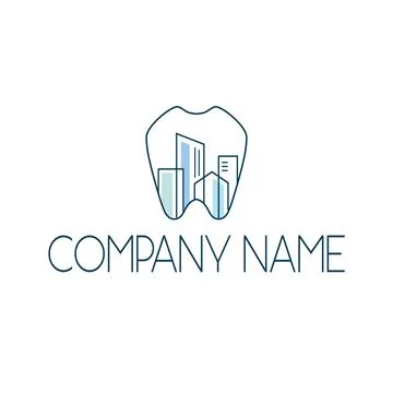 Stylish vector logo for dentistry, isolated on a white background. Thin lines Illustrazione stock