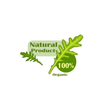 Stylish vector sticker flat design natural organic product Stock Illustration