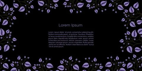 Stylish vector template in black and purple colors with space for text. Black Stock Illustration