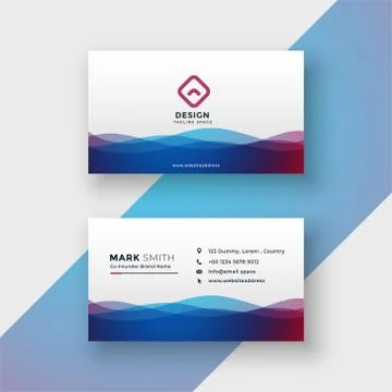 Stylish vibrant wavy business card design Stock Illustration