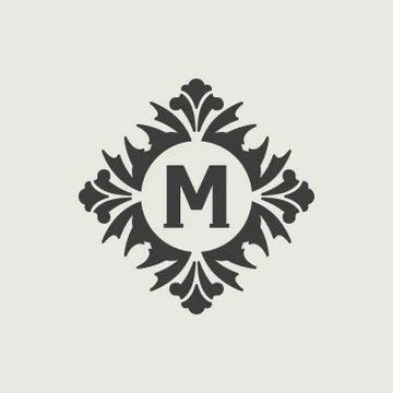 Stylish vintage monogram design Stock Illustration