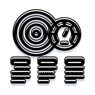 Stylish vinyl record player icon with sound waves Stock Illustration