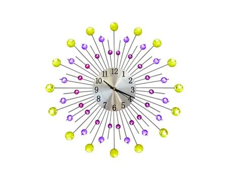 Stylish wall clock with modern design isolated on white Stock Photos