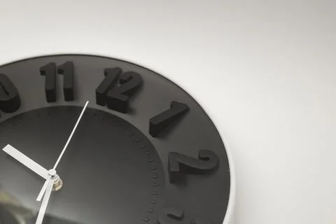 Stylish wall clock on white background Stock Photos
