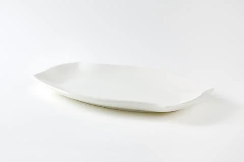 Stylish wave shaped rectangle plate Stock Photos