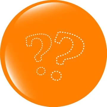 Stylish web button with question mark . Flat sign isolated on white backgroun Stock Illustration