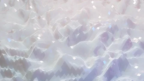 Stylish white creative abstract low poly background in 4k. Abstract waves move Stock Footage 136470552
