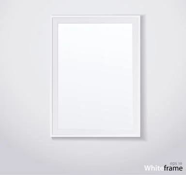 Stylish white photoframe. Vector illustration Illustrazione stock