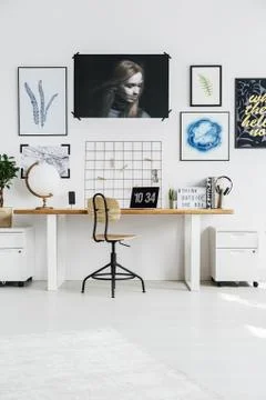 Stylish white workplace Stock-Fotos
