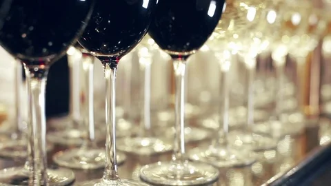 Stylish Wine Glasses Stock Footage 70584621