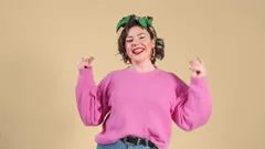 Stylish woman dancing funny trendy meme ... | Stock Video | Pond5