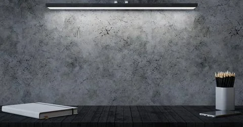 Stylish workplace with copy space, Designer mockup desk work. 3D illustration Stock Illustration