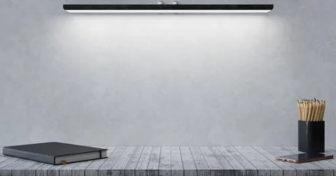 Stylish workplace with copy space, Designer mockup desk work. 3D illustration Stock Illustration