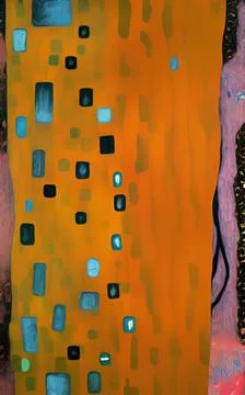 Stylish yellow gold pattern backdrop in style of Klimt Stock Illustration