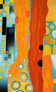 Stylish yellow gold pattern backdrop in style of Klimt Stock Illustration