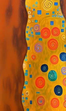 Stylish yellow gold pattern backdrop in style of Klimt Stock Illustration