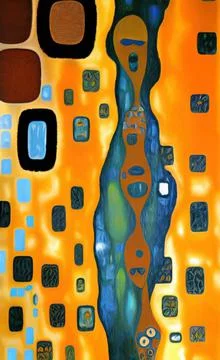 Stylish yellow gold pattern backdrop in style of Klimt Stock Illustration