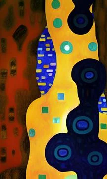 Stylish yellow gold pattern backdrop in style of Klimt Stock Illustration